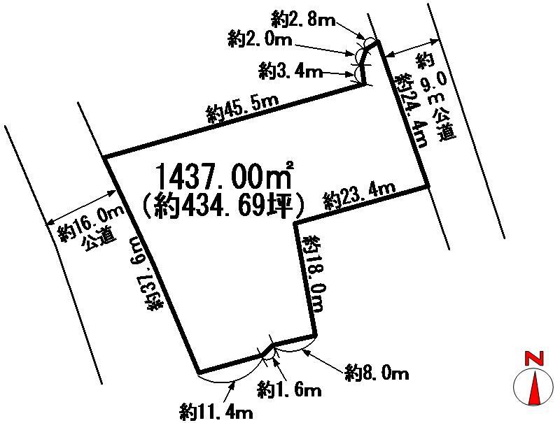 Compartment figure. Land price 21,740,000 yen, Land area 1,437 sq m