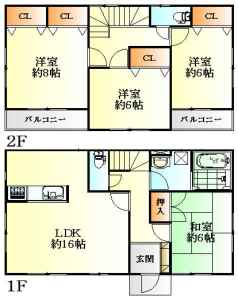 Floor plan. 19,800,000 yen, 4LDK, Land area 200.12 sq m , Building area 103.5 sq m