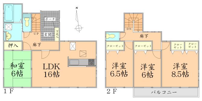 Floor plan. 21,800,000 yen, 4LDK, Land area 182.84 sq m , Building area 104.33 sq m