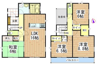 Floor plan. 22,800,000 yen, 4LDK, Land area 209.21 sq m , Building area 105.16 sq m