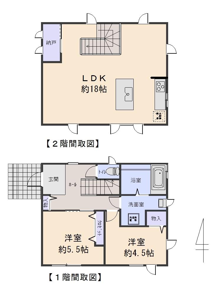 Floor plan. 20.5 million yen, 2LDK, Land area 184.71 sq m , Building area 75.22 sq m