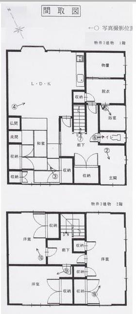 Floor plan. 10.8 million yen, 4LDK + S (storeroom), Land area 198.35 sq m , Building area 126.71 sq m 2 storey 4LDK + workshop 15 square meters
