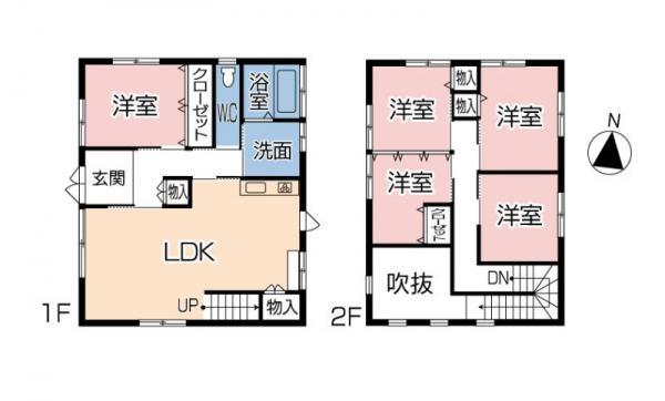 Floor plan. 14.6 million yen, 5LDK, Land area 240 sq m , Large floor plan of the building area 125.22 sq m Number of rooms