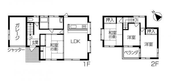 Floor plan. 13.8 million yen, 4LDK, Land area 194.57 sq m , Building area 105.99 sq m 4LDK + light for garage