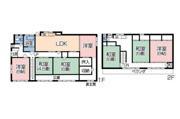 Floor plan. 15.8 million yen, 7LDK, Land area 310.89 sq m , Building area 180.46 sq m spacious 7LDK