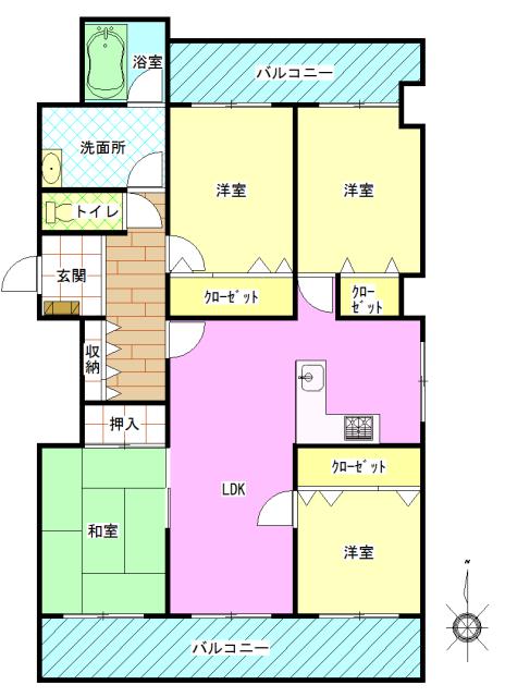 Floor plan. 4LDK, Price 12.8 million yen, Occupied area 87.97 sq m