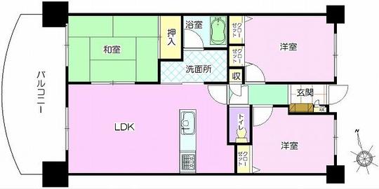 Floor plan. 3LDK, Price 15.8 million yen, Occupied area 70.28 sq m , Balcony area 10.56 sq m