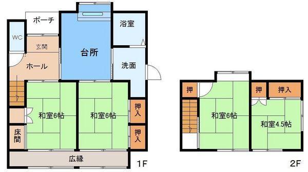 Floor plan. 8 million yen, 4DK, Land area 165.33 sq m , Building area 80.47 sq m