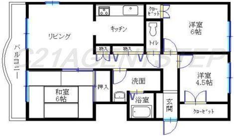 Floor plan. 3LDK, Price 13.2 million yen, Occupied area 64.36 sq m , Balcony area 10.77 sq m
