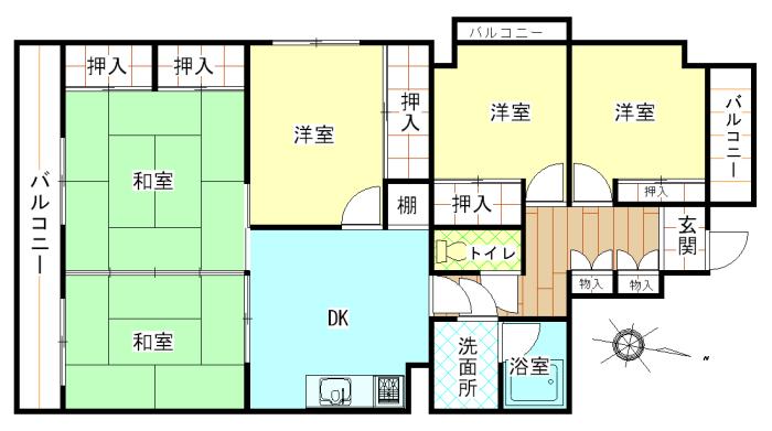 Floor plan. 5DK, Price 14 million yen, Occupied area 84.23 sq m