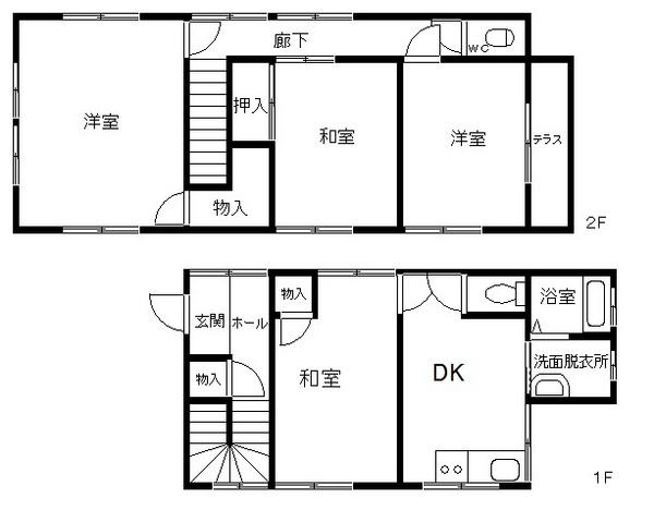 Floor plan. 12.9 million yen, 4DK, Land area 83.66 sq m , Building area 87.21 sq m