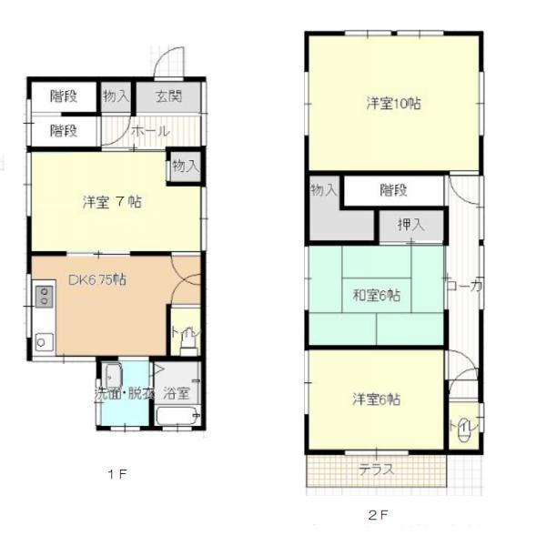 Floor plan. 12.9 million yen, 4DK, Land area 83.66 sq m , There are three rooms are in the building area 87.21 sq m 2 floor.
