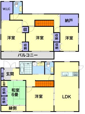 Floor plan. 25,800,000 yen, 5LDK, Land area 189 sq m , Building area 157.14 sq m