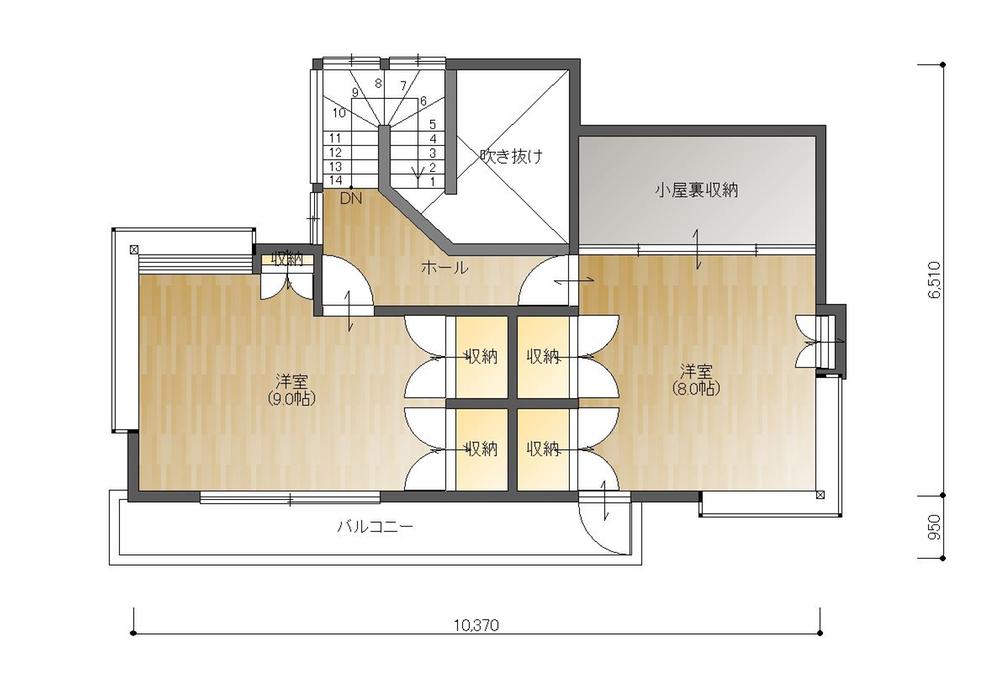 Floor plan. 35 million yen, 3LDK, Land area 236.07 sq m , Building area 109.97 sq m 2F part Floor Plan