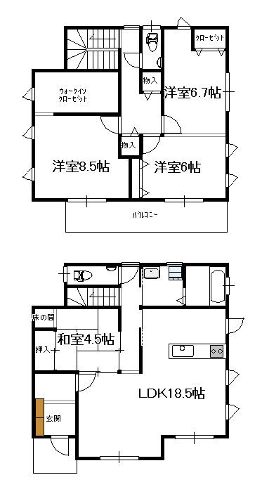 Floor plan. 34,800,000 yen, 4LDK, Land area 167.31 sq m , Building area 117.58 sq m