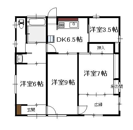 Floor plan. 14,570,000 yen, 4DK, Land area 218.9 sq m , Building area 69.8 sq m