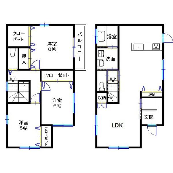 Floor plan. 23.8 million yen, 3LDK, Land area 151.49 sq m , Building area 134.32 sq m 3LDK