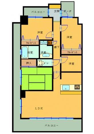 Floor plan. 4LDK, Price 20.8 million yen, Occupied area 85.35 sq m , Balcony area 29.65 sq m