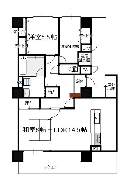 Floor plan. 3LDK, Price 13,900,000 yen, Occupied area 79.85 sq m