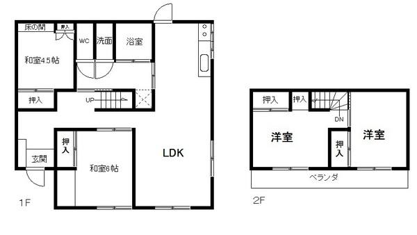 Floor plan. 22,800,000 yen, 4LDK, Land area 236.19 sq m , Building area 112.19 sq m