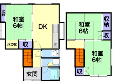 Floor plan. 8.8 million yen, 3DK, Land area 82.52 sq m , Building area 61.14 sq m