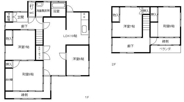 Floor plan. 14.8 million yen, 6DK, Land area 735.28 sq m , Building area 147.44 sq m