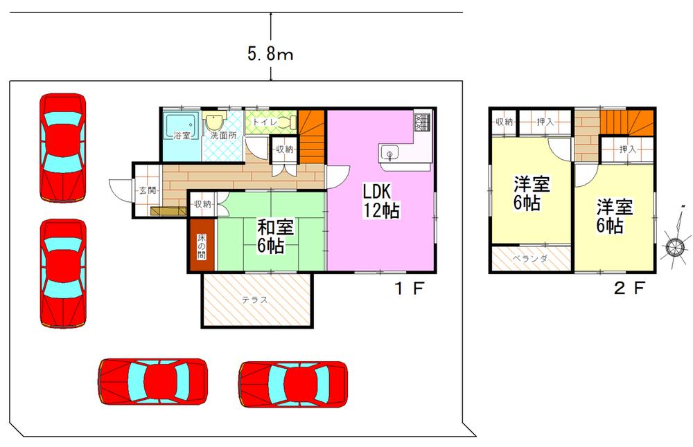 Floor plan. 15,980,000 yen, 3LDK, Land area 225.42 sq m , Building area 84.81 sq m