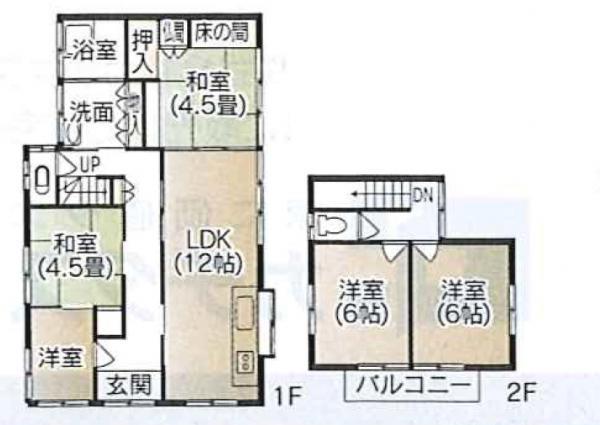 Floor plan. 5.9 million yen, 5LDK, Land area 192.94 sq m , OK also in the room number is also rich in a large family in the building area 102.1 sq m 5LDK