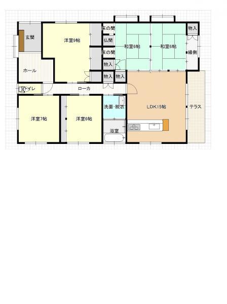 Floor plan. 14.8 million yen, 5LDK, Land area 306.55 sq m , Also supports the building area 128.15 sq m large family, 5LDK