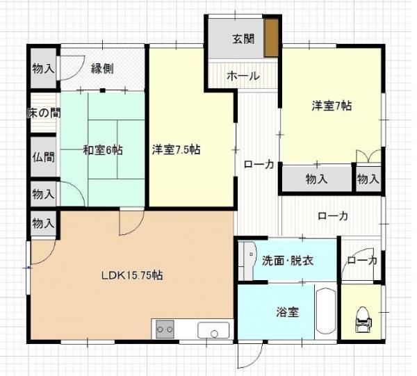 Floor plan. 12.8 million yen, 3LDK, Land area 435.27 sq m , Building area 94.15 sq m
