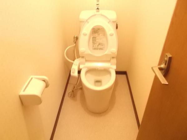 Toilet. Hot water wash with toilet new