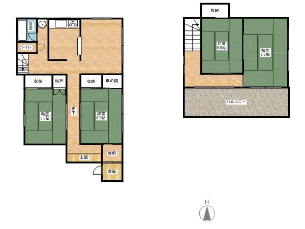 Floor plan. 3 million yen, 5DK, Land area 111 sq m , Building area 111.33 sq m