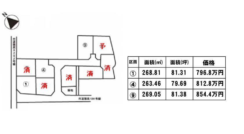 Compartment figure. Land price 7,968,000 yen, Land area 268.81 sq m