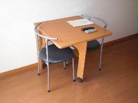 Living and room. Convenient folding desk, It is with a chair