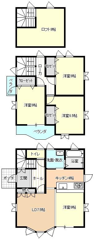Floor plan. 23.8 million yen, 3LDK + S (storeroom), Land area 174.77 sq m , Building area 90.62 sq m