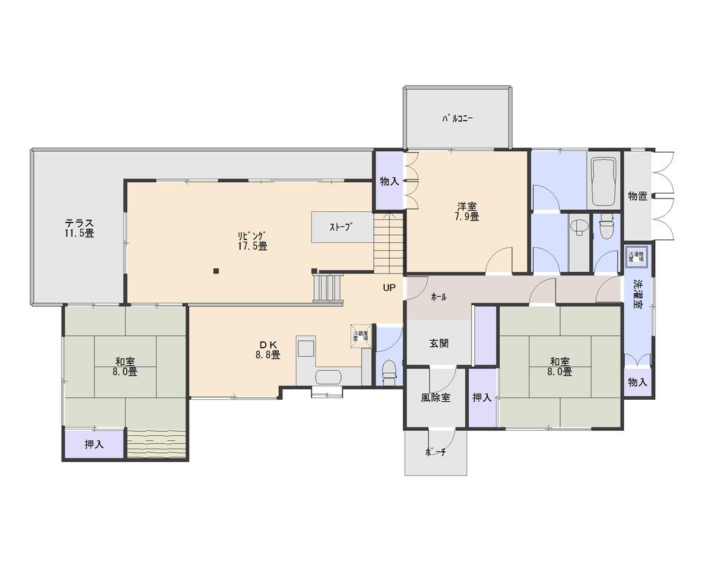 Floor plan. 14 million yen, 1LDK + S (storeroom), Land area 734 sq m , Building area 132.84 sq m