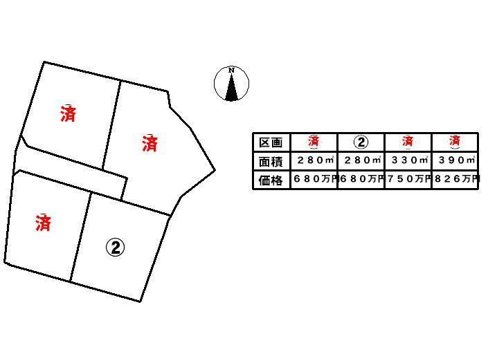 Compartment figure. Land price 6.8 million yen, Land area 280.99 sq m