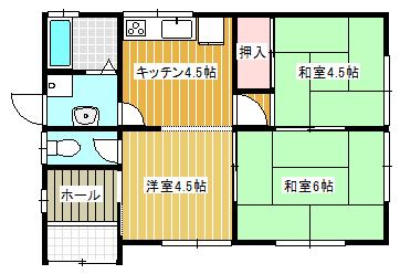 Floor plan. 10 million yen, 3K, Land area 409.76 sq m , Building area 45.53 sq m