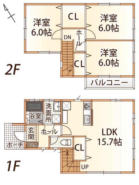 Floor plan. 16,900,000 yen, 3LDK, Land area 212.32 sq m , Building area 79.48 sq m 3LDK