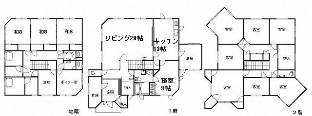 Floor plan. 17 million yen, 11LDK, Land area 1,465 sq m , Building area 319.38 sq m