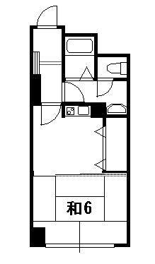 Floor plan. 1DK, Price 700,000 yen, Occupied area 26.32 sq m