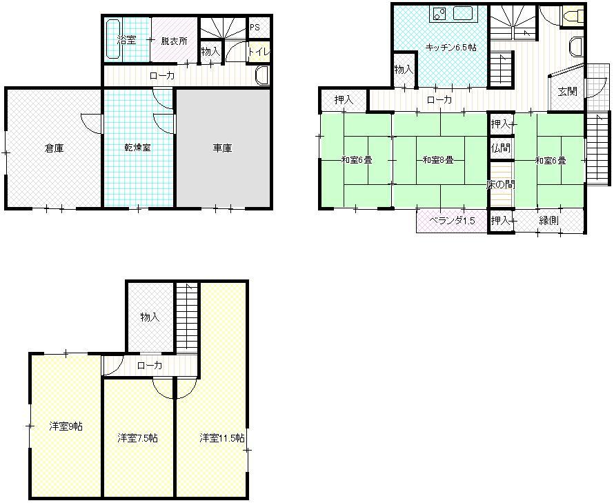 Floor plan. 6.5 million yen, 7DK + S (storeroom), Land area 1,078 sq m , Building area 188.25 sq m