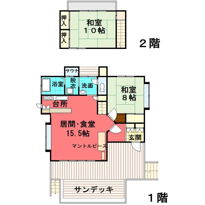 Floor plan. 8.5 million yen, 2LDK, Land area 780 sq m , Building area 95.63 sq m
