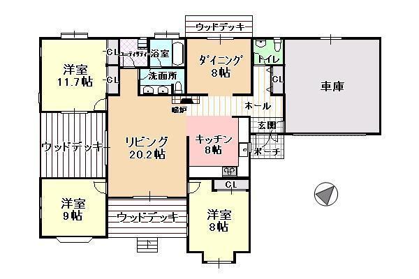 Floor plan. 68,800,000 yen, 3LDK + S (storeroom), Land area 1,719.95 sq m , Building area 185.68 sq m