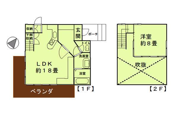 Floor plan. 18.6 million yen, 1LDK, Land area 330 sq m , Building area 66.92 sq m