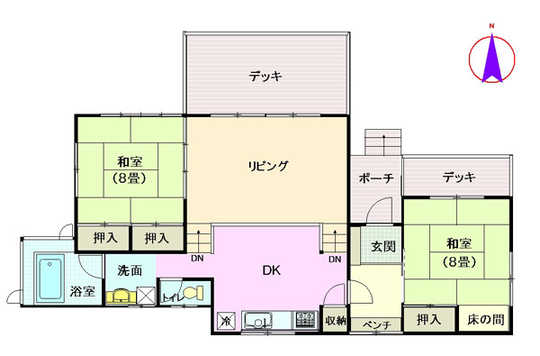 Floor plan. 29,800,000 yen, 2LDK, Land area 3,051 sq m , Building area 87.76 sq m