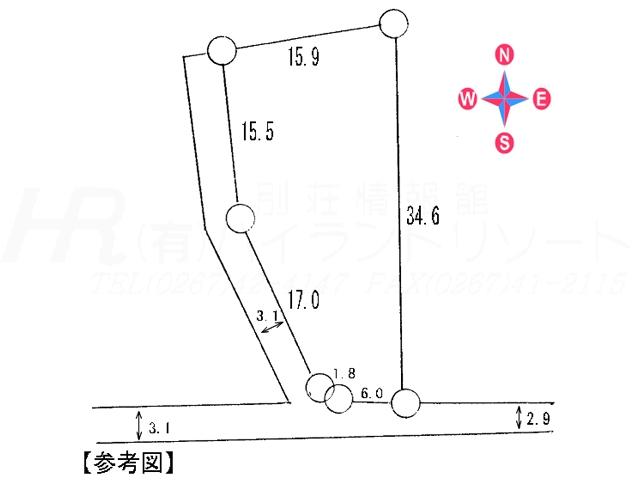 Compartment figure. Land price 5.4 million yen, Land area 434 sq m terrain