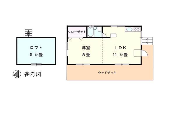 Floor plan. 11.5 million yen, 1LDK, Land area 320 sq m , Building area 47.58 sq m