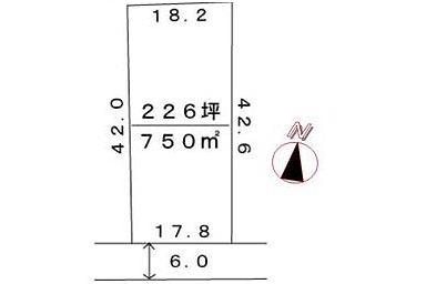Compartment figure. Land price 29.5 million yen, Land area 750 sq m