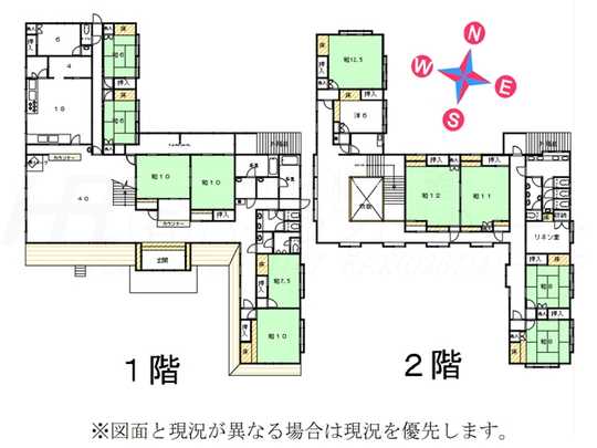 Floor plan. 60 million yen, 13LDK, Land area 1,316.59 sq m , Building area 590.45 sq m
